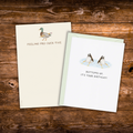 Duck-themed stationery gift set featuring a birthday greeting card and matching "Feeling Pro-Duck-Tive" tear-away notepad.