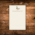 Duck-themed tear-away notepad featuring an illustrated duck holding a pencil and the phrase "Feeling Pro-Duck-Tive."